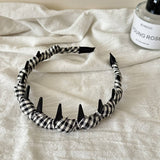 Plaid Wrapped Headband Anti Slip High Top_Cwaha08059