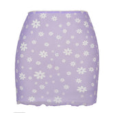 PRINTED MESH SKIRT DOUBLE LAYER SLIM HIP SKIRT_CWAB4794 1