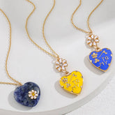 NEW FASHION LOVE PEACH ENAMEL OIL DROP NECKLACE_CWAJE2941
