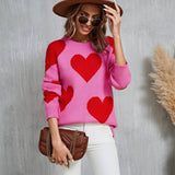 Valentines Day Jacquard Pullover Sweater