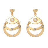 AUTUMN MATT GOLD MOON NECKLACE EARRING SET_CWAJE2915