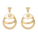 AUTUMN MATT GOLD MOON NECKLACE EARRING SET_CWAJE2915