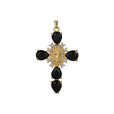 Zirconia Pendan Virgin Mary Cross Necklace_Cwmm5867