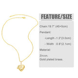 GOLD HEART SHAPED PENDANT NECKLACE_CWAJE0918