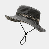 Washed Camouflage Bucket Hat Outdoor Uv Sun Cap_Cwah3835