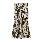 SATIN MIDI SKIRT TRENDY ANIMAL PRINT DESIGN_CWDSD8350