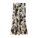 SATIN MIDI SKIRT TRENDY ANIMAL PRINT DESIGN_CWDSD8350