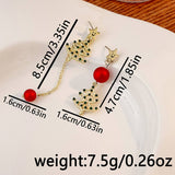 GENTLE CHRISTMAS SNOWMAN CHRISTMAS TREE EARRINGS_CWAJE1836