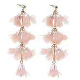 CRYSTAL FLOWER TASSEL EARRINGS ELEGANT LONG DROPS_CWMM6170