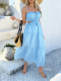 Solid Color Bohemian Chic Halter Dress