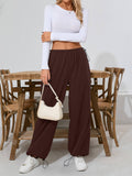 Stretched-Waist Wide-Leg Sportswear Pants