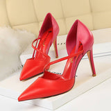 NEW POINTY COLOR MATCHING HOLLOW HIGH HEELS_CWSHH0054