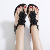 BOHEMIAN FLORAL FLAT BOTTOMED PLUS SIZE SANDALS_CWSHS0490