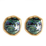 NATURAL ABALONE SHELL SILVER NEEDLE EARRINGS_CWMM4295
