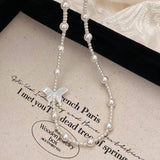 NEW HIGH END PEARL BUTTERFLY NECKLACE FOR WOMEN_CWAJE3066