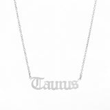 STAINLESS STEEL ZODIAC PENDANT CLAVICLE NECKLACE_CWMM2719