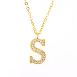 FASHION 26 LETTER DIAMOND PENDANT NECKLACE_CWAJE0684