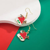 Xmas Tree Santa Wreath Asym Drop Earrings_Cwaje05890