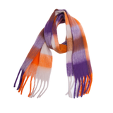PLAID PATTERN FRINGE TRIM WINTER SCARF_CWASC2691