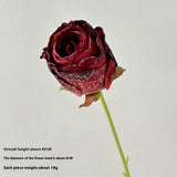 Vintage Burnt Edge Rose Faux Flower Bouquet_Cwmm6584