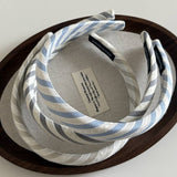 Fresh Blue Striped Sponge Hair Band