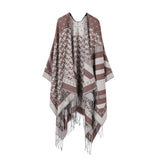 SHAWL FAUX CASHMERE CAPE FRINGED CAPE_CWASC2248