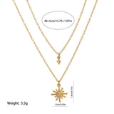 DOUBLE STAR ZIRCONIA STACKING NECKLACE_CWMM5551