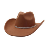Western Ethnic Felt Cowboy Fedora Hat_Cwah04405