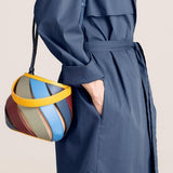 CYLINDRICAL CONTRASTING COLOR PATCHWORK BUCKET BAG_CWAB1929