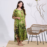 Tie-Dye Cotton Blend Beach Cover-Up Robe_Cwmm6142