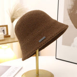OUTDOOR KNITTED HOLLOW SUN PROTECTION BUCKET HAT_CWAB2849