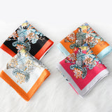 LUXURY STYLE FLORAL SATIN SQUARE SCARF FOR SUMMER_CWASC1162