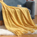 KNITTED SOLID COLOR SOFA BLANKET SHAWL BLANKET_CWMM0188