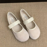 Vintage Red Suede Flats For Women With Soft Sole