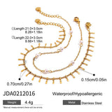 18K GOLD DOUBLE LAYER PEARL ANKLET STAINLESS_CWAJE4700