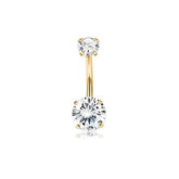 DOUBLE CZ BALL BELLY RING PRONG SET DESIGN_CWMM9189