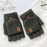 MEN S WINTER FLIP MITTENS KNIT HALF FULL FINGER_CWAG0524