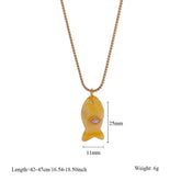 MINIMAL FISH PENDANT NECKLACE FOR BEACH_CWMM7524