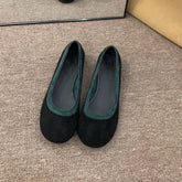 BLACK SUEDE ROUND TOE LOAFERS FOR DAILY WEAR_CWSHF0166