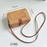 RATTAN WOVEN SMALL SQUAREBAG SHOULDER CROSSBODY BAG_CWMM4544