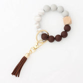 TASSEL BEAD KEYCHAIN BRACELET WITH SILICONE BEADS_CWMM7020