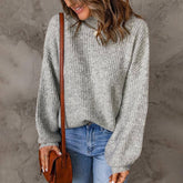 Turtleneck Solid Color Pullover Sweater