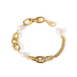 FRENCH VINTAGE FRESHWATER PEARL CUBAN BRACELET_CWAJE4635