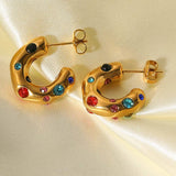 LIGHTWEIGHT COLORFUL GOLD HOOP EARRINGS_CWAJE0545