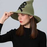 Cwah4090_New Skull Magic Props Halloween Wizard Hat