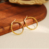 CIRCLE STAINLESS STEEL TWISTED DIAMOND EARRINGS_CWMM3612