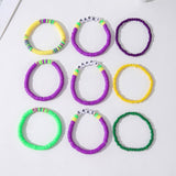 MULTI LAYERED POLYMER CLAY LETTER BRACELET SET_CWMM3517