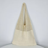Cwab4568_Hollow Knit Large Capacity Shoulder Tote Bag