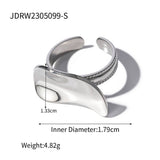 SIMPLE STAINLESS STEEL DROP SHAPED RINGS_CWAJE1248