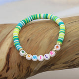 COLORFUL POLYMER CLAY LETTER BEADED BRACELET_CWMM3570